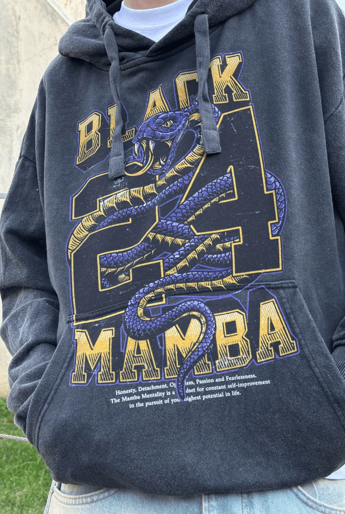  Black Mamba Acid Wash Oversize Hoodie