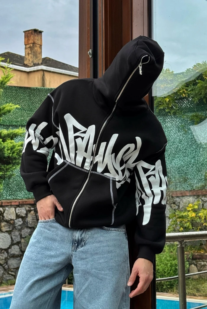 Premium Graphic Baskı Full Zip Hoodie