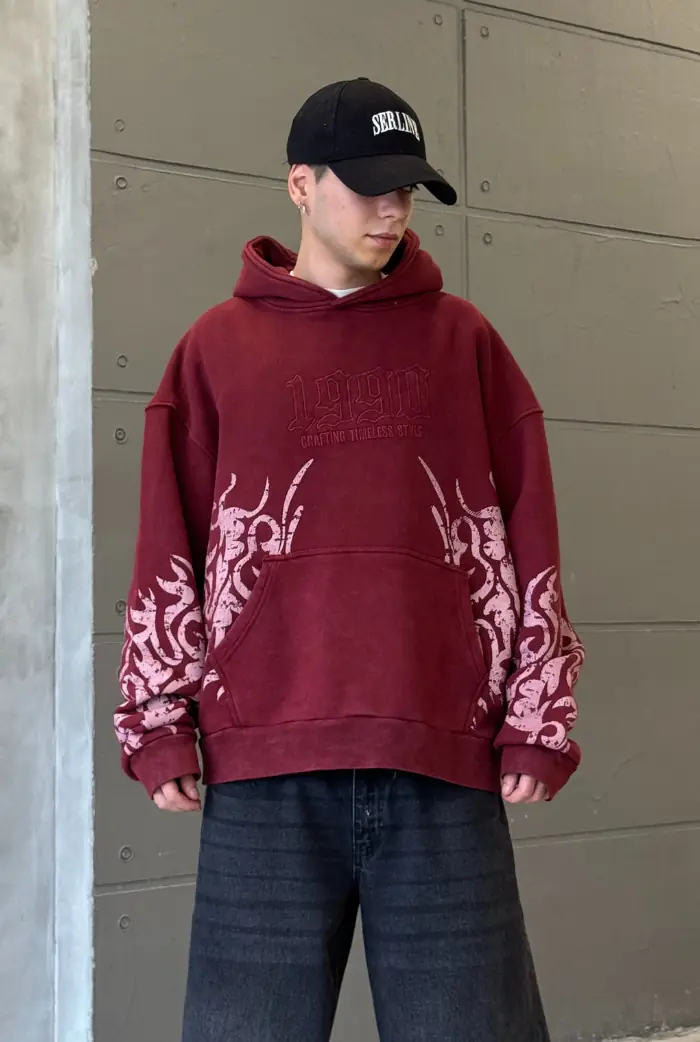 1990 Acid Wash Oversize Hoodie