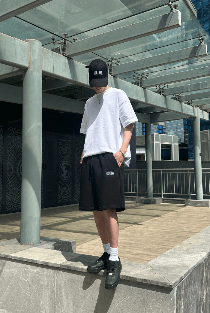 Serline Premium Nakış Detaylı Oversize Şort 
