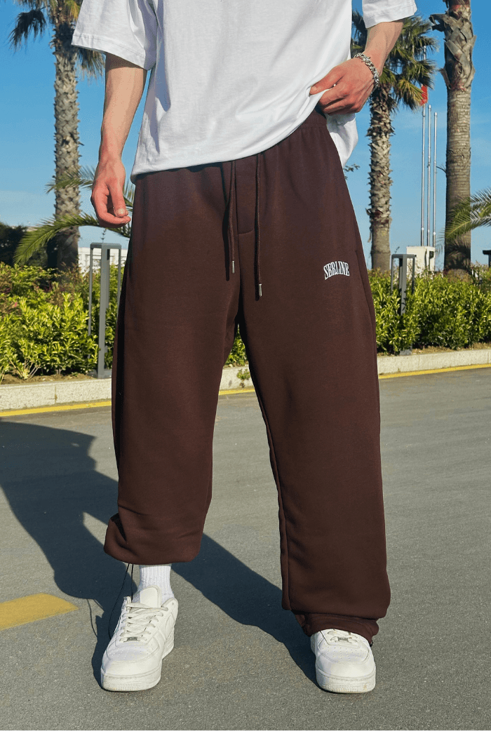Yazlık-Serline Premium Ayarlanabilir Paça Baggy Eşofman  - Kahverengi