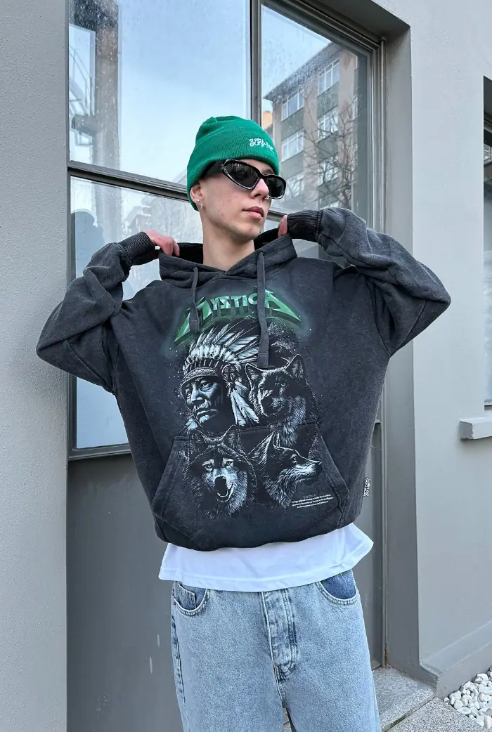 Mystica Acid Wash Oversize Hoodie