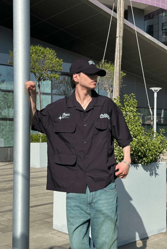 California Premium Oversize Gömlek - Siyah