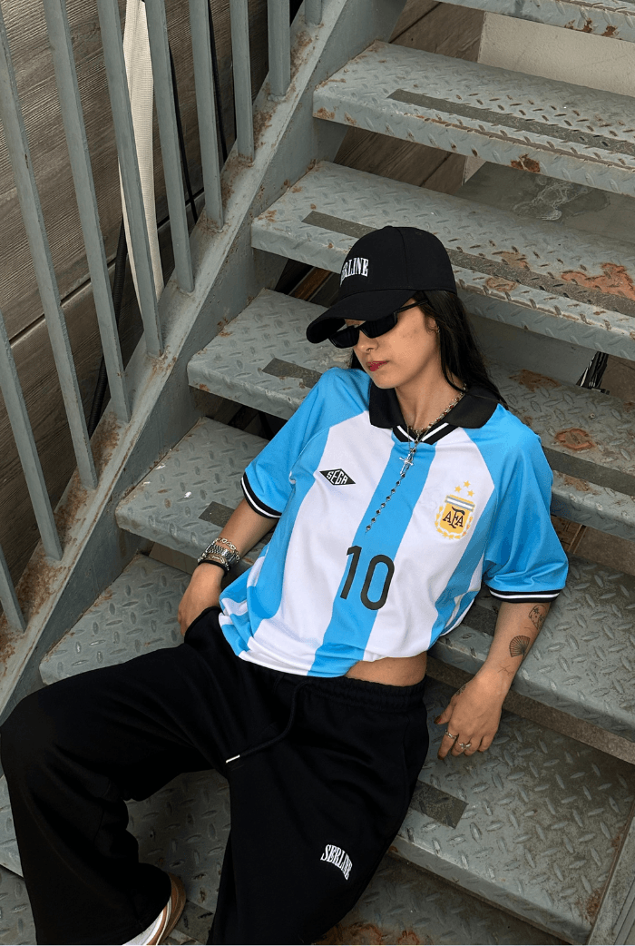 Argentina Jersey Polo Yaka Premium T-shirt