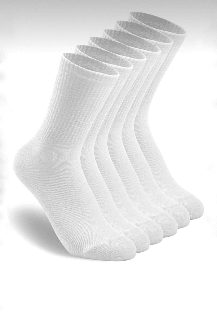  6 Çift Unisex Pamuklu Tenis Çorap Soket Boy