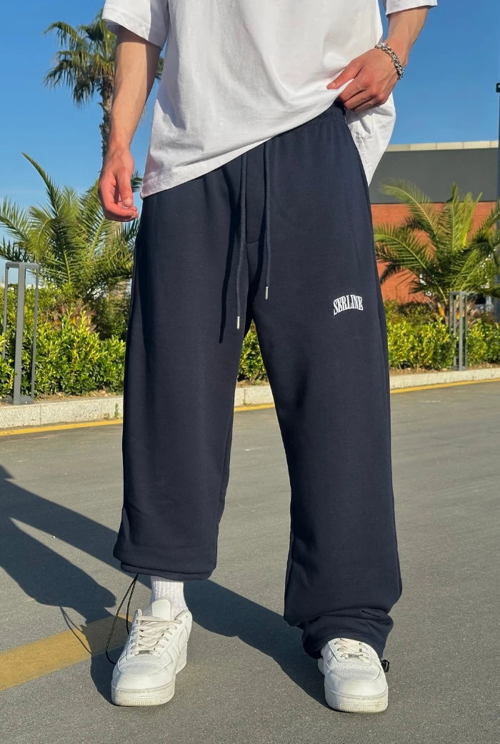 Yazlık-Serline Premium Ayarlanabilir Paça Baggy Eşofman - Lacivert