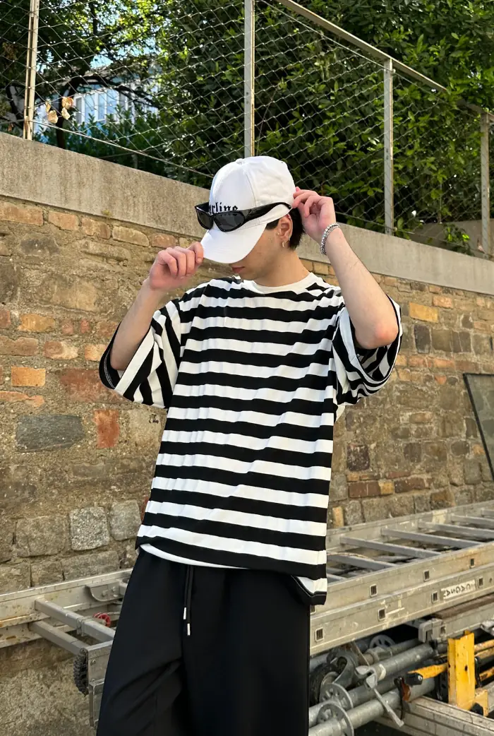 Çizgili Oversize T-shirt