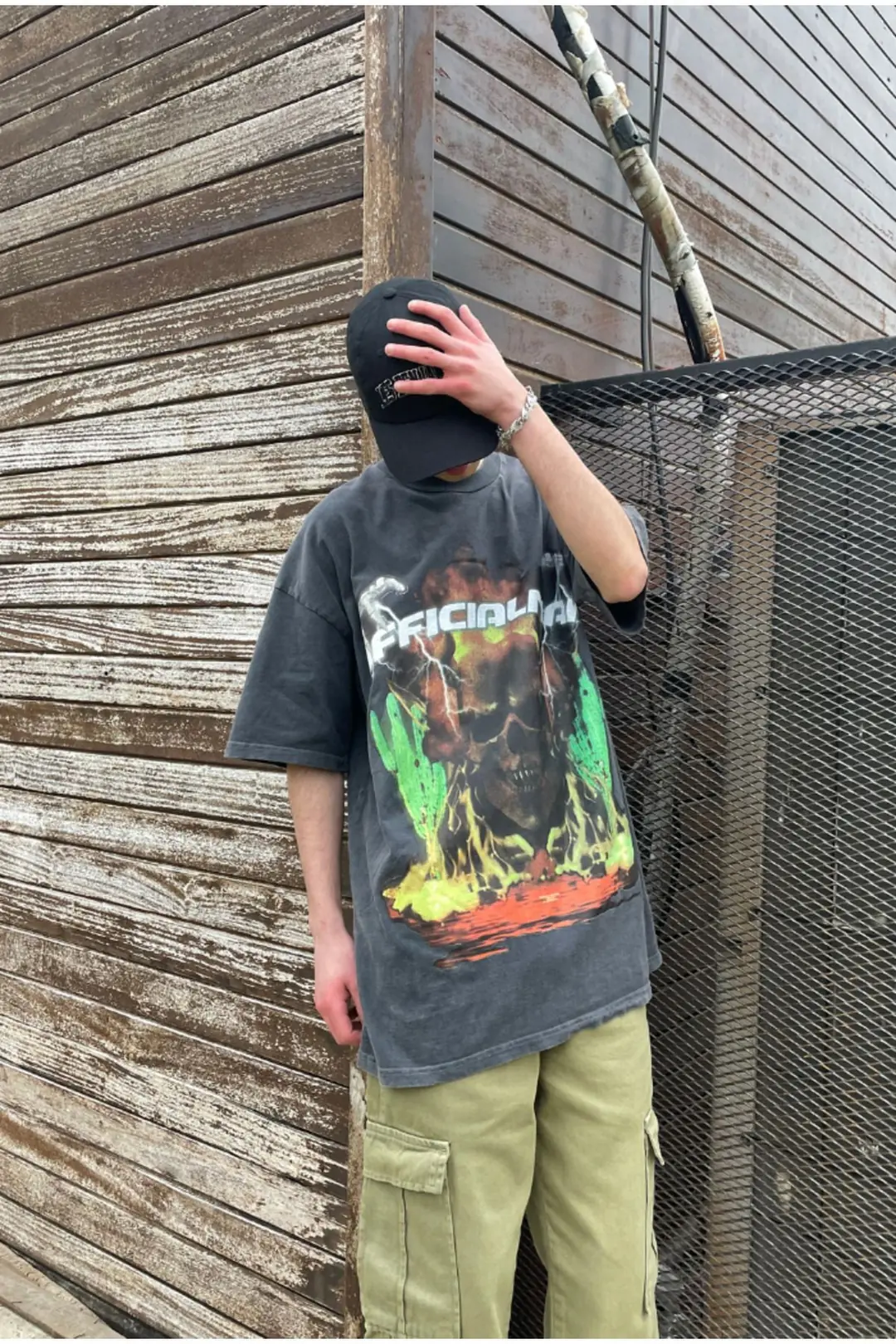Official Skull Acid Wash Oversize T-shirt