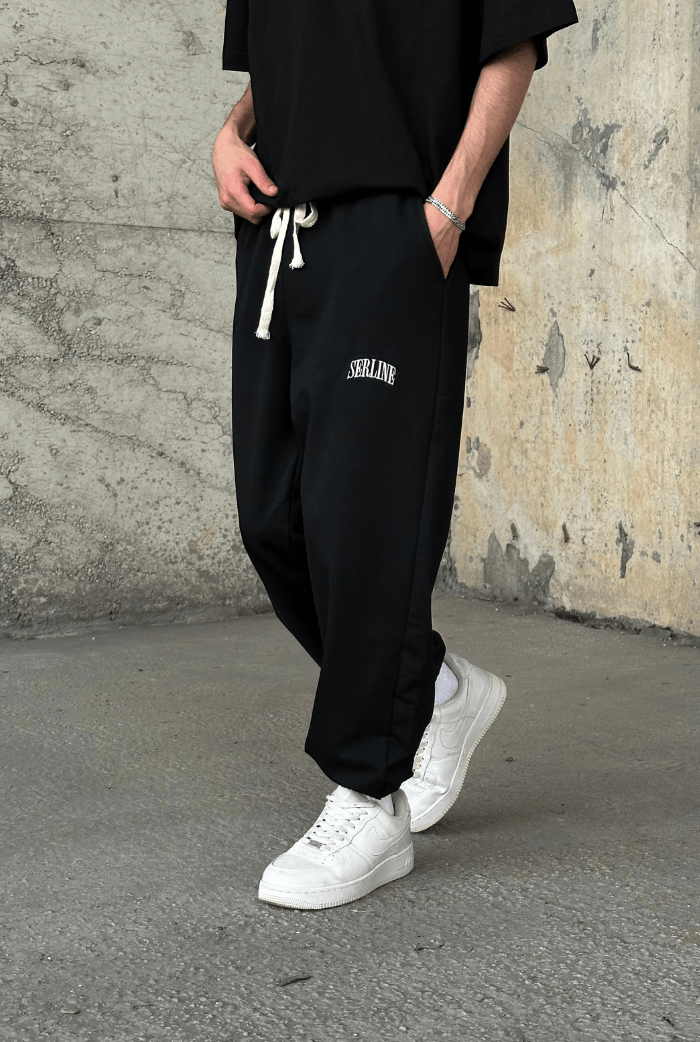 Yazlık - Serline Nakış Paça Lastikli Eşofman