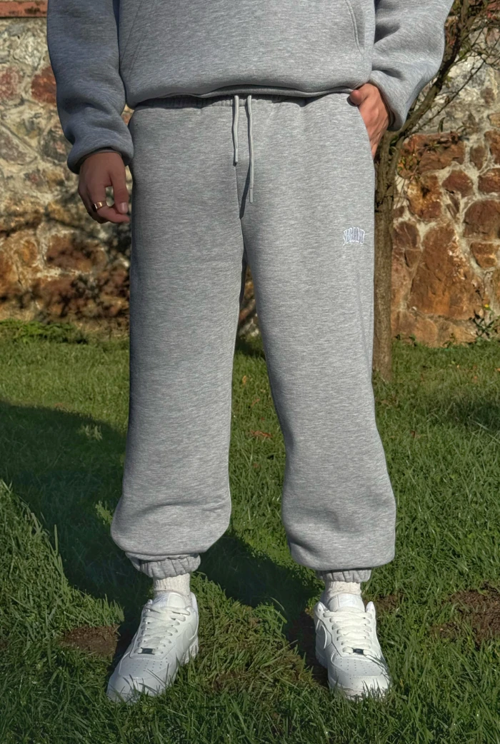 Kışlık-Serline Premium Paça Lastikli Eşofman - Gri