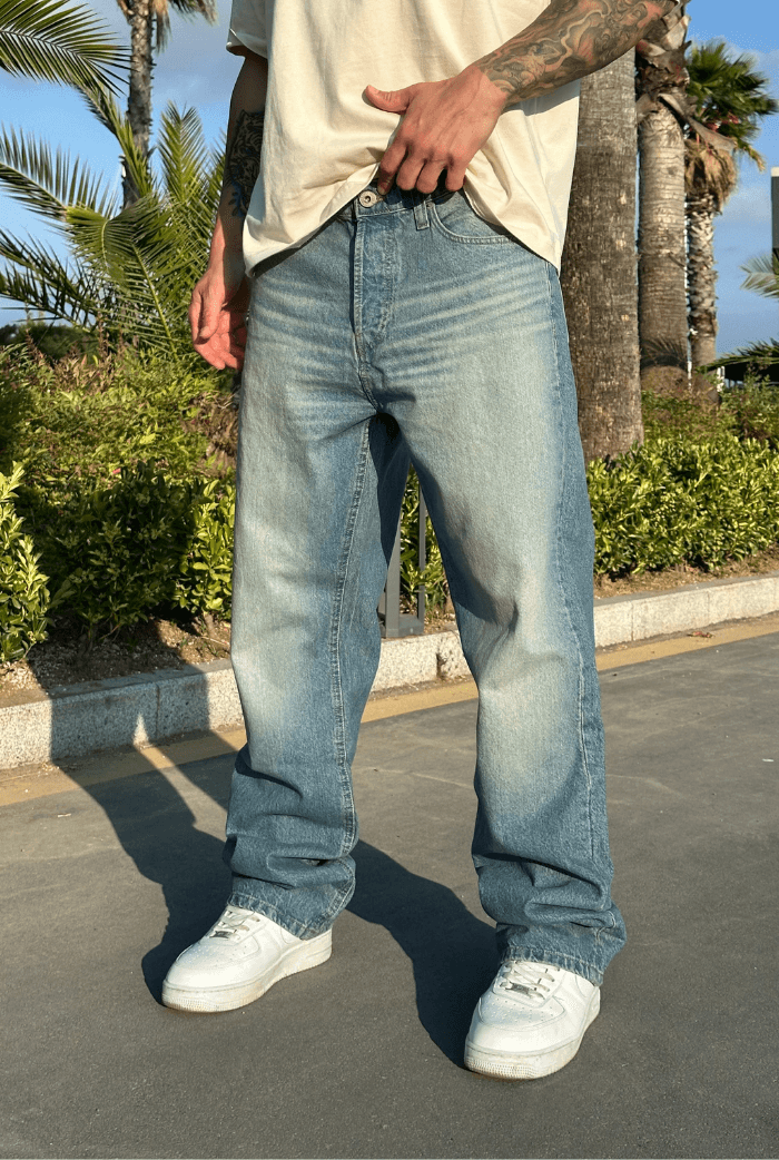 Premium Sarımsı Bıyıklı Baggy Pantolon