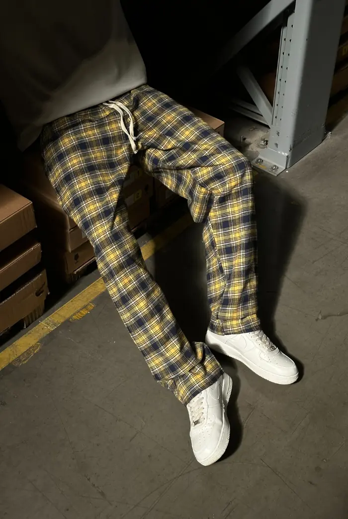 Ekose Sarı Pijama Eşofman