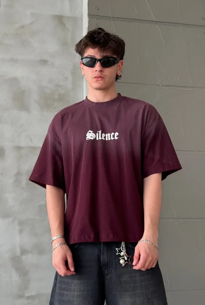 Silence Baskılı Oversize T-shirt