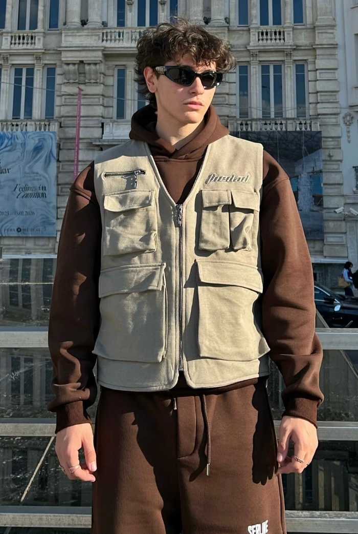 Premium Çok Cepli Yelek - Vizon