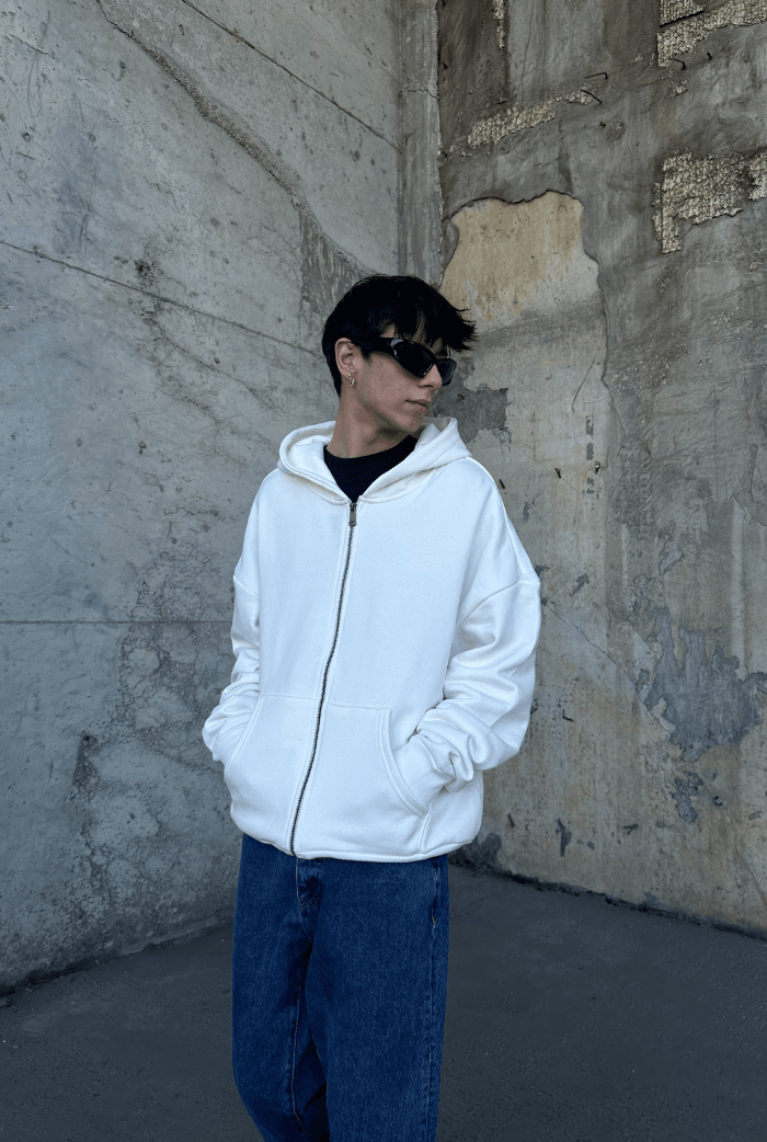 Basic Oversize Zip Hoodie