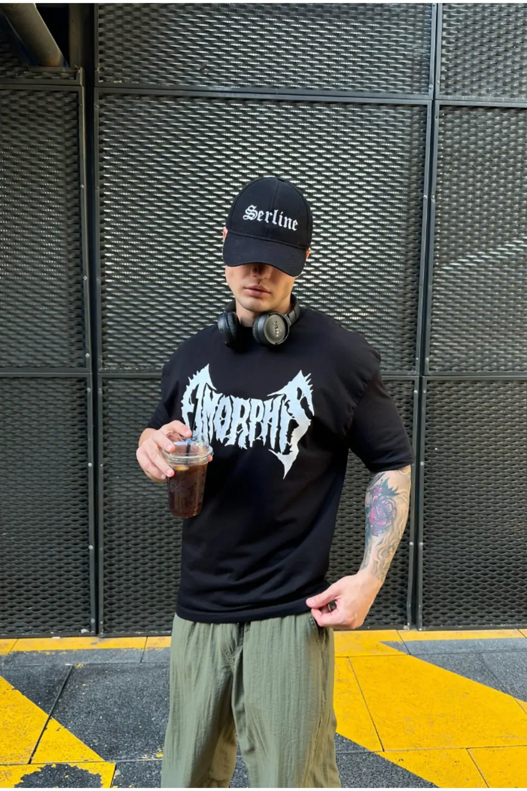 Amorphis Siyah Oversize T-shirt