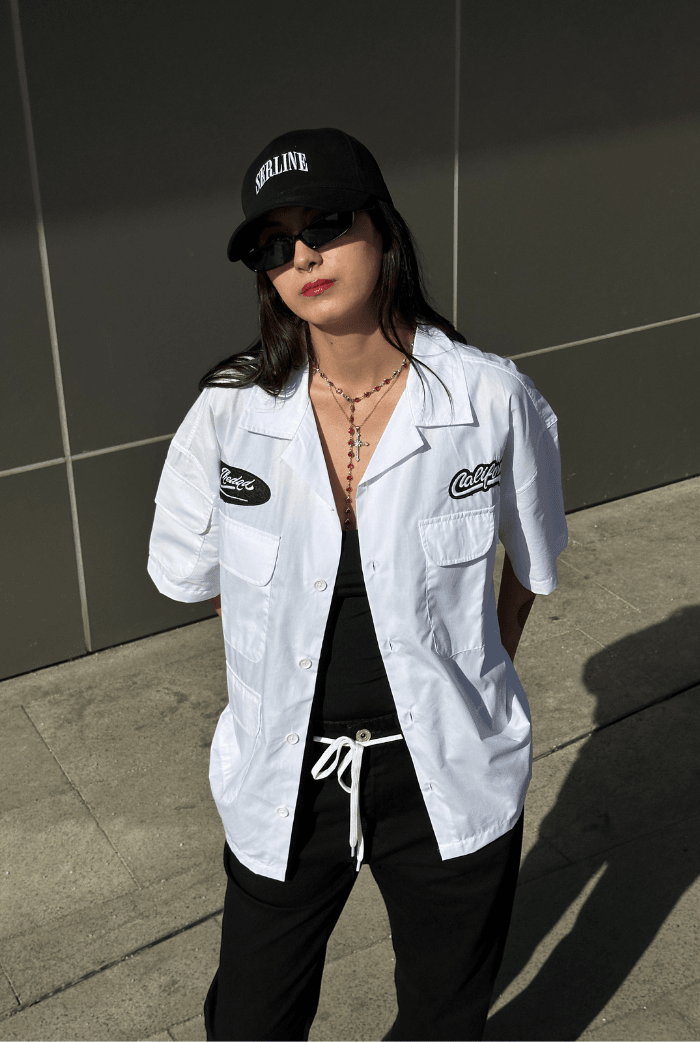 California Premium Oversize Gömlek - Beyaz