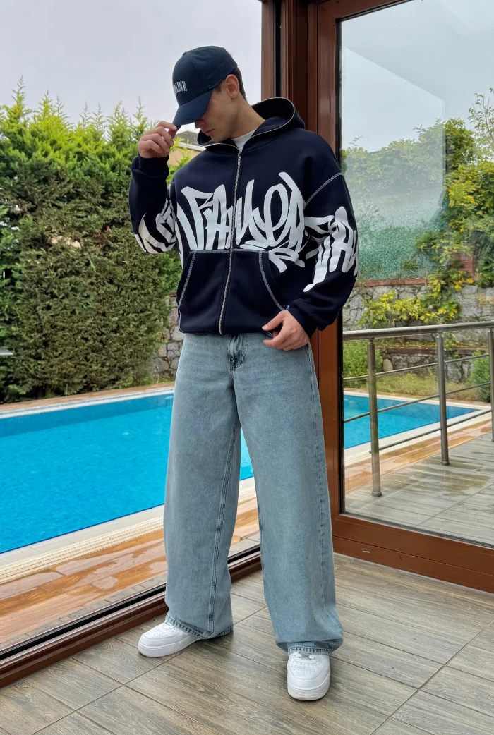 Buz Mavisi Extra Baggy Pantolon