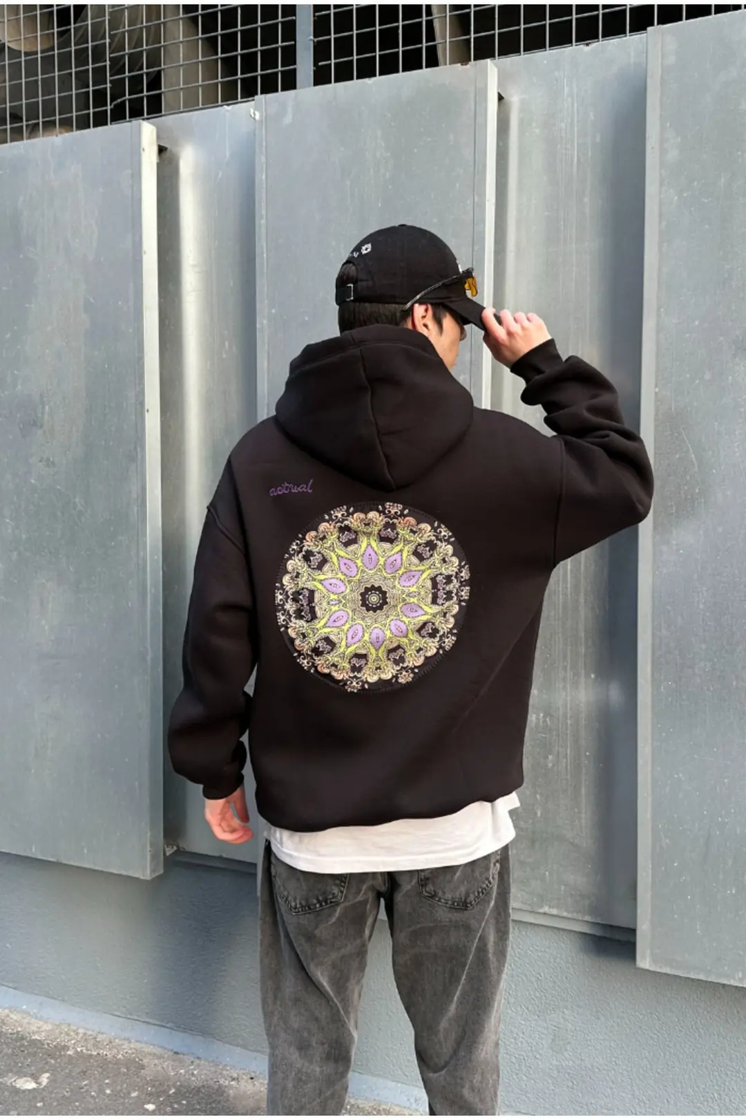 Actual Siyah Oversize Hoodie