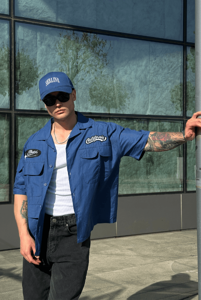 California Premium Oversize Gömlek - İndigo