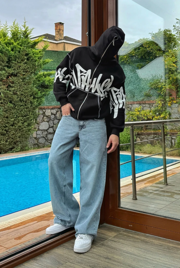 Premium Graphic Baskı Full Zip Hoodie