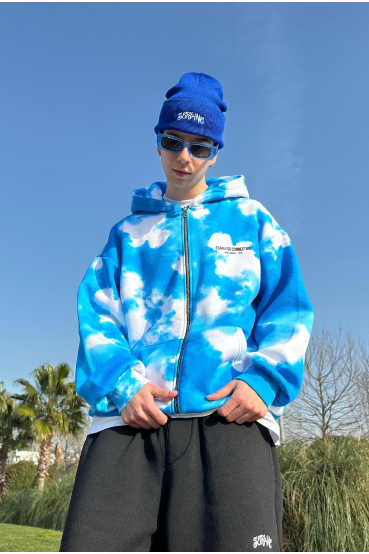 Worldwide Fearless Batik Oversize Zip Hoodie