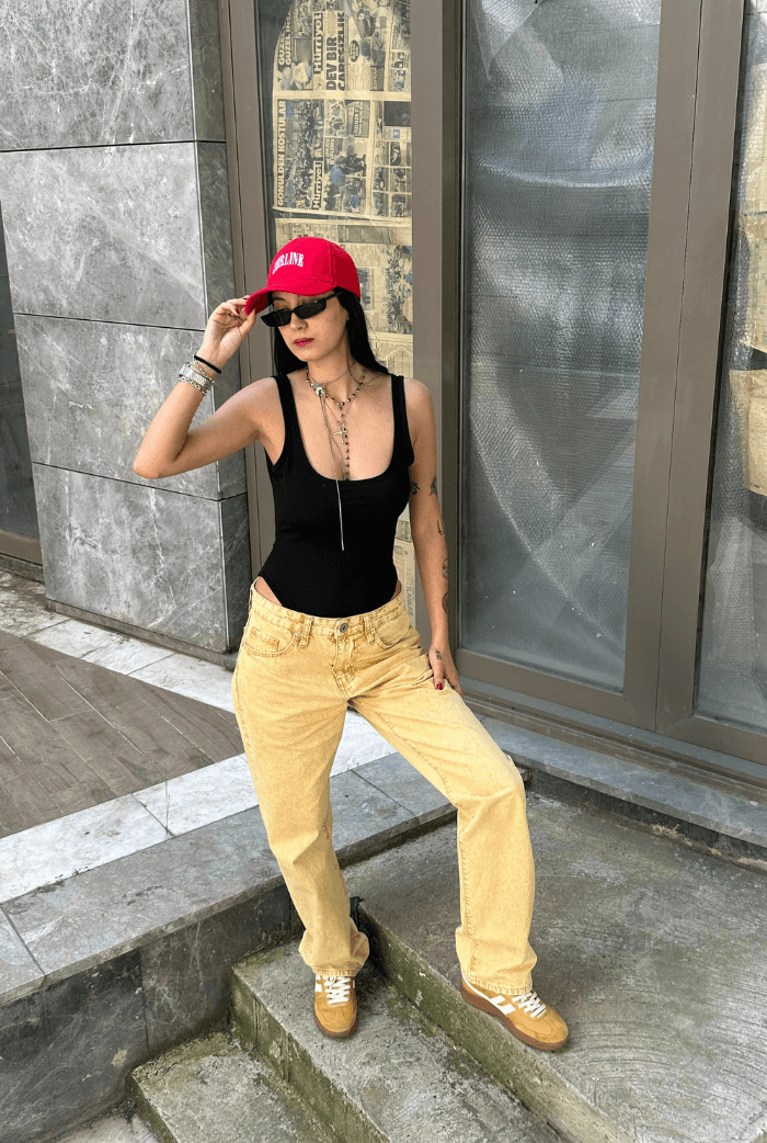 Premium Taşlamalı Baggy Pantolon