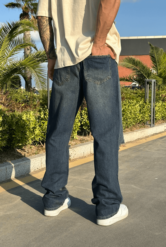 Dizi Yırtık Baggy Pantolon