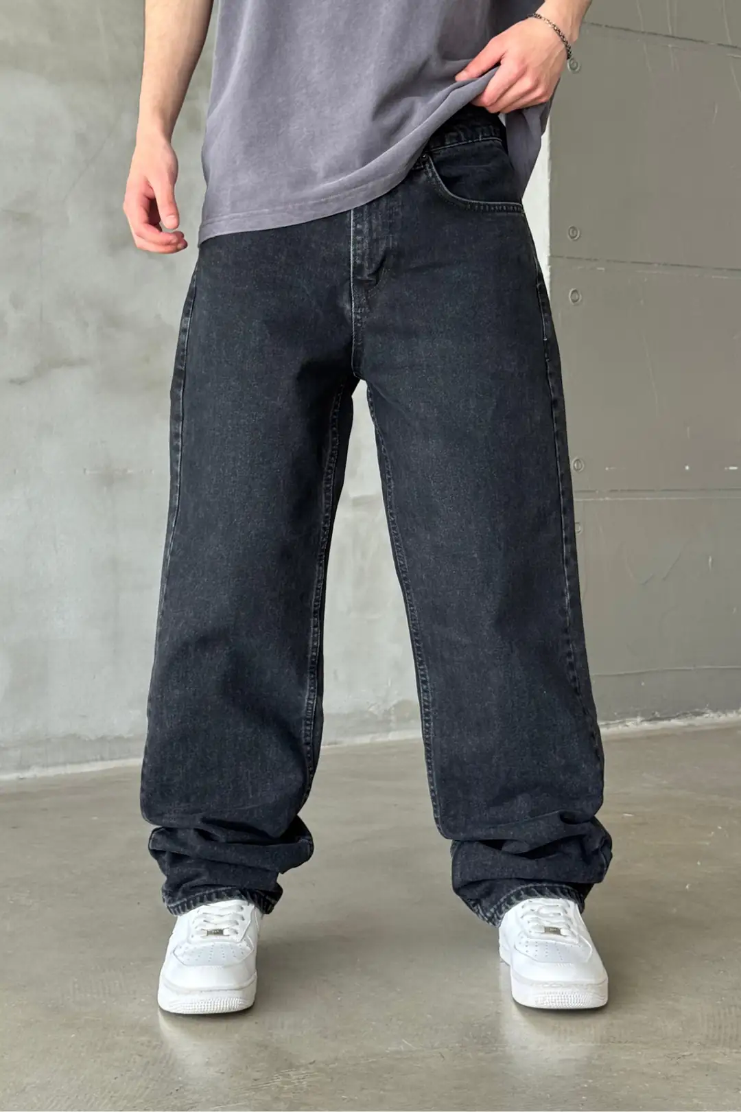 Premium Taşlamalı Baggy Pantolon