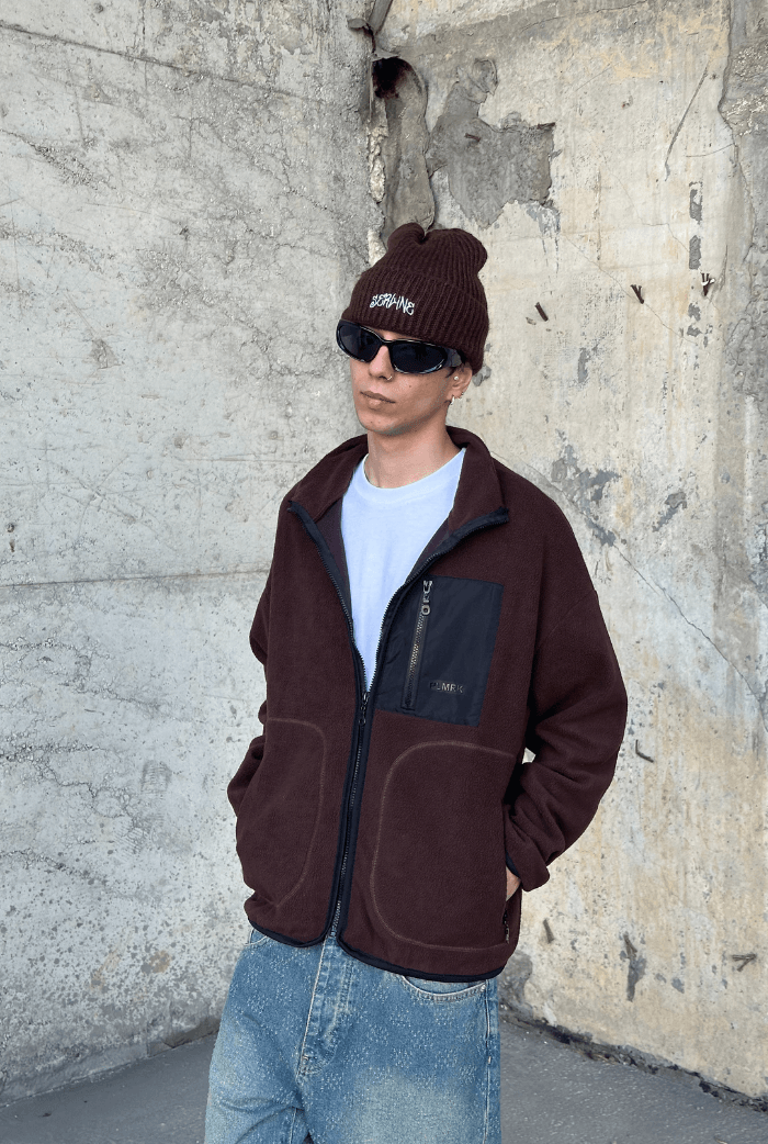 Oversize Polar Zip Ceket