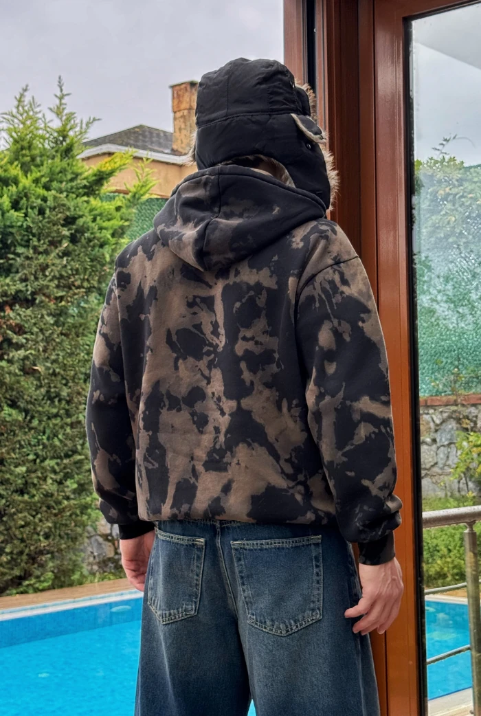 Premium Batik Baskılı Oversize Zip