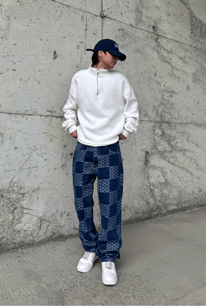 Desenli Baggy Pantolon