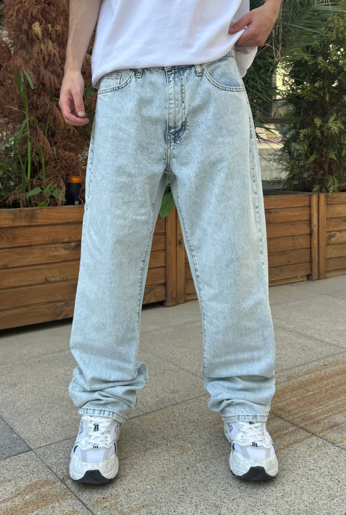 Baggy Premium Pantolon - Buz Mavisi