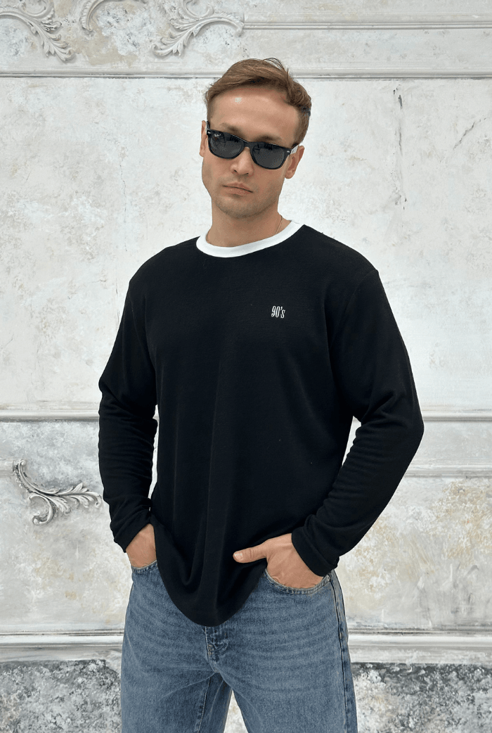 90's Oversize Sweatshirt - Siyah