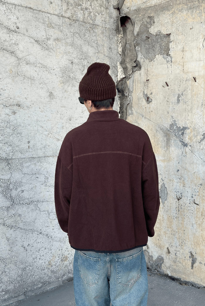 Oversize Polar Zip Ceket