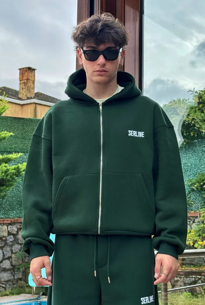 Serline Premium Oversize Zip - Yeşil