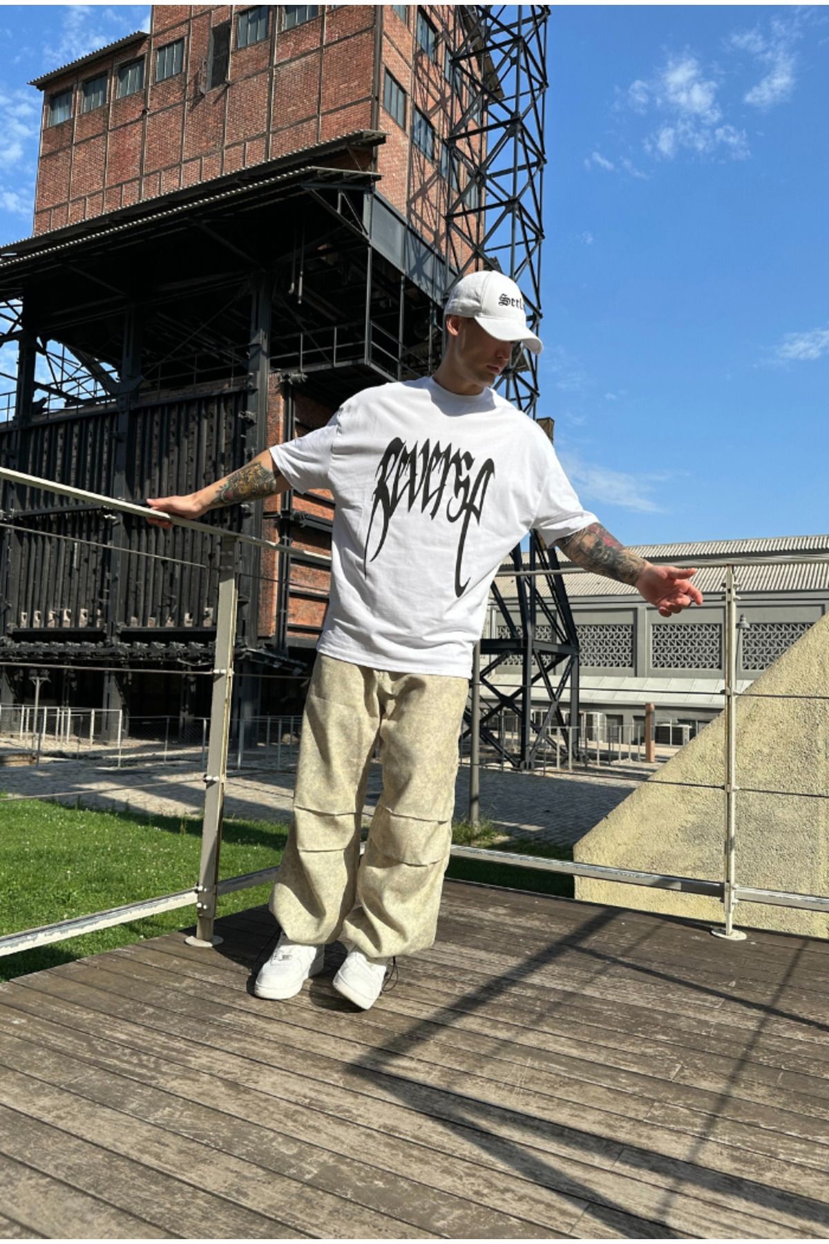Revenge Printed White Oversize T-shirt