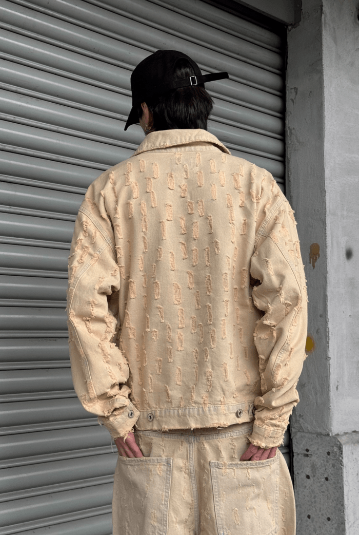 Yırtık Detaylı Oversize Ceket