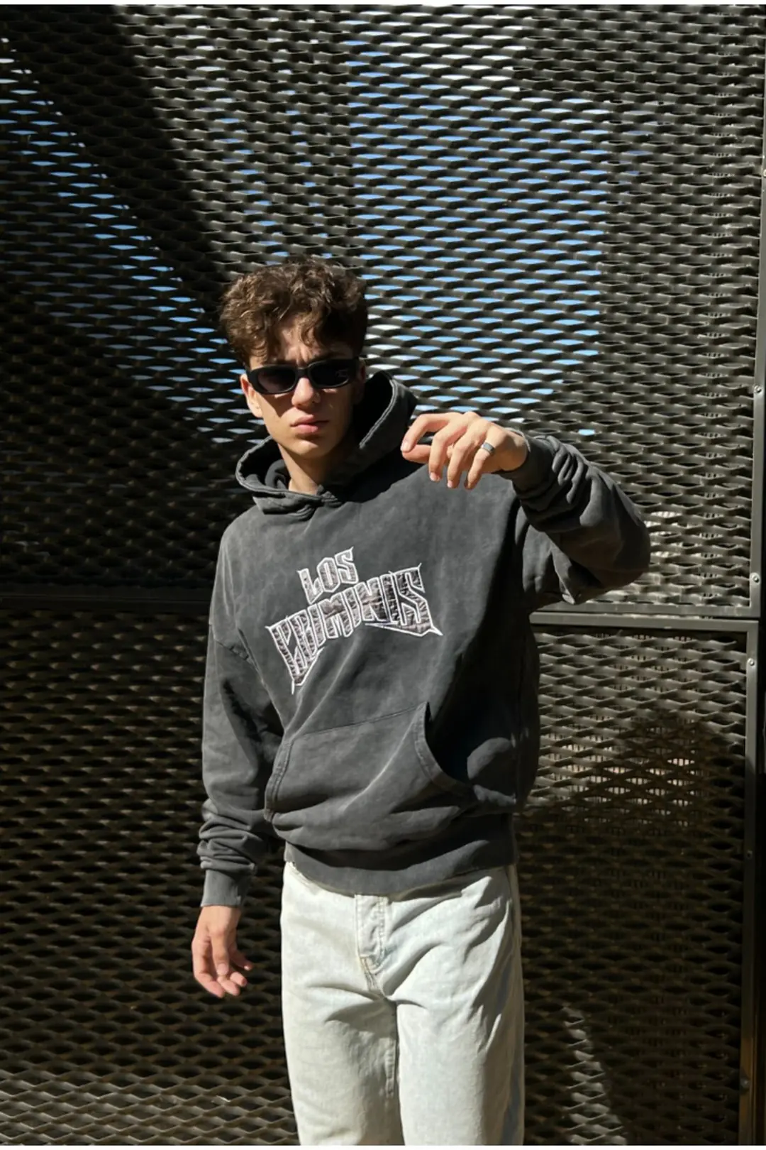 Los Crimins Acid Wash Oversize Hoodie