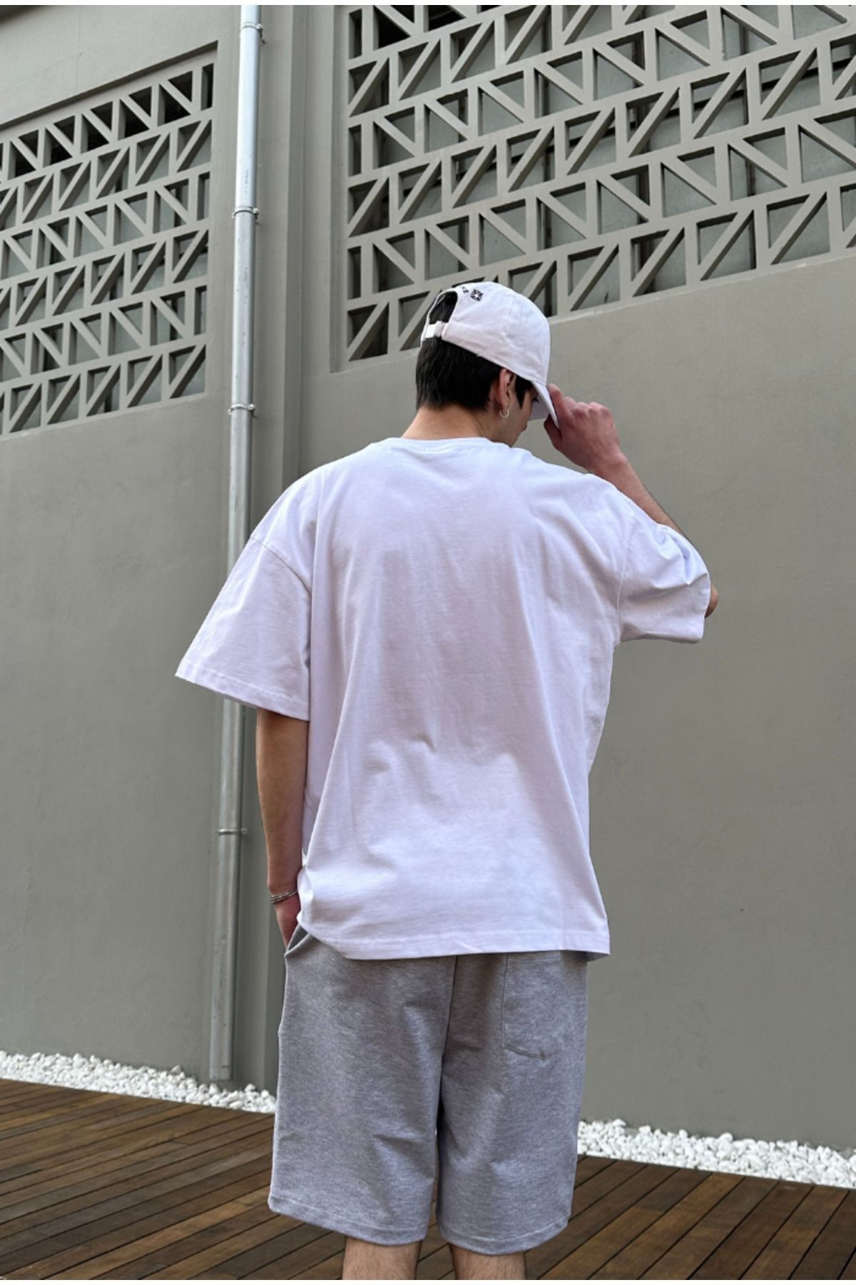 Ghost Face Printed Beyaz Oversize T-shirt