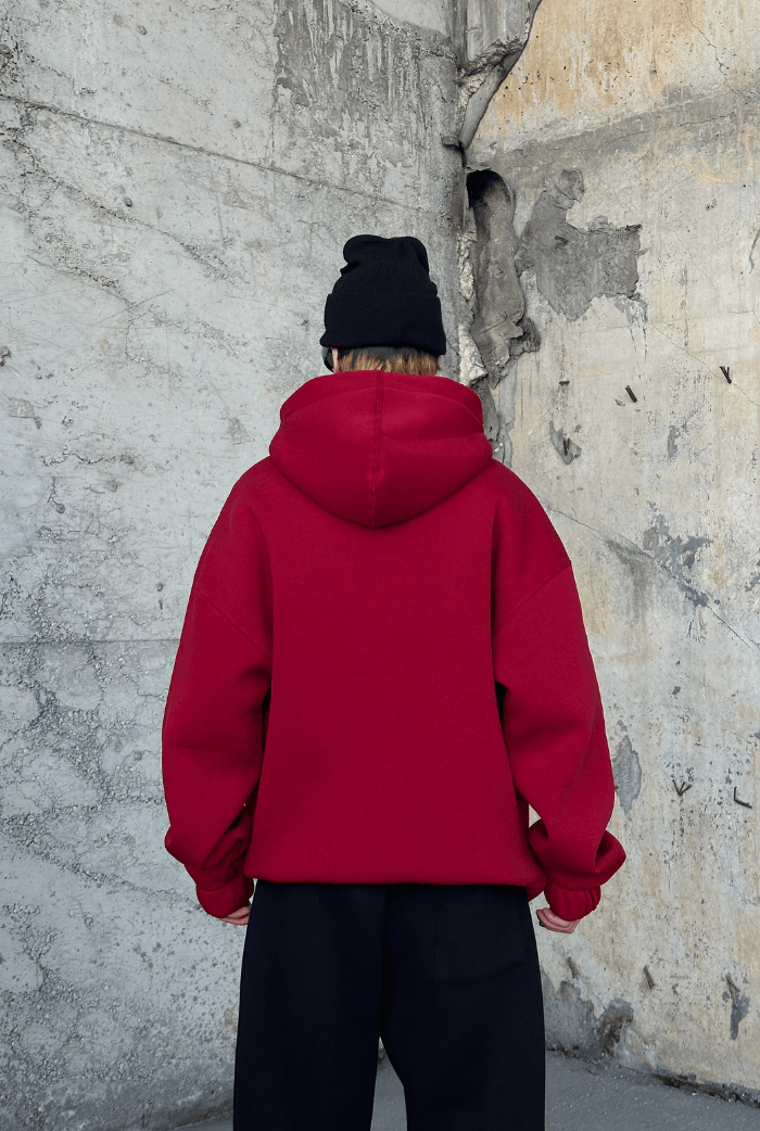 Serline Nakışlı Oversize Zip Hoodie