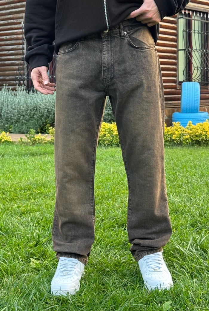 Pas Rengi Asit Yıkama Baggy Pantolon