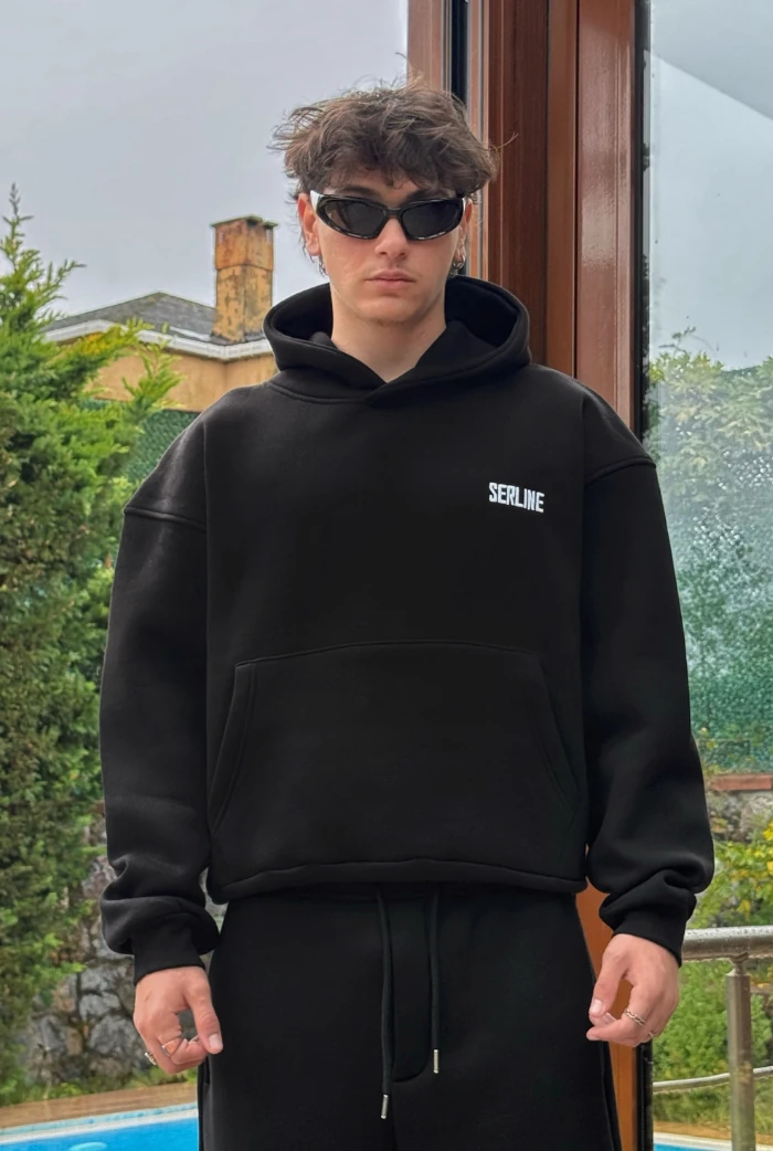 Serline Premium Oversize Hoodie - Siyah