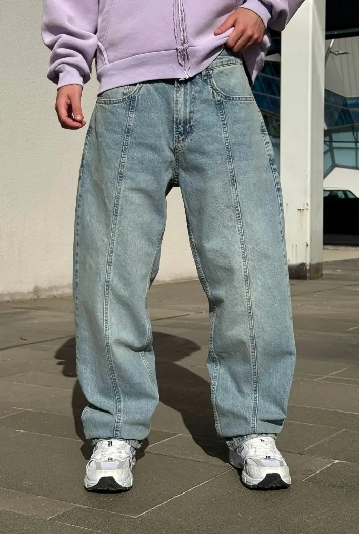 Orta Şerit Dikiş Detaylı Premium Baggy Pantolon