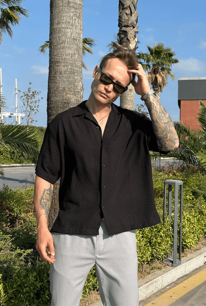 Paradise Nakışlı Premium Oversize Gömlek