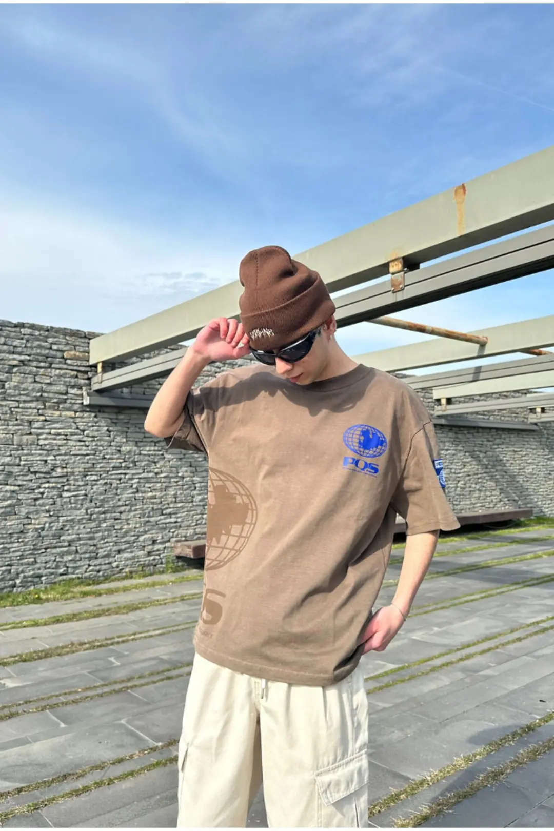 Pecus Baskılı Kahve Oversize T-shirt
