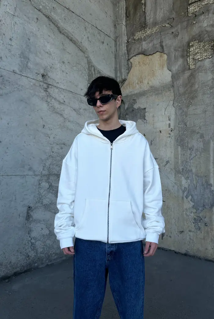 Basic Oversize Zip Hoodie