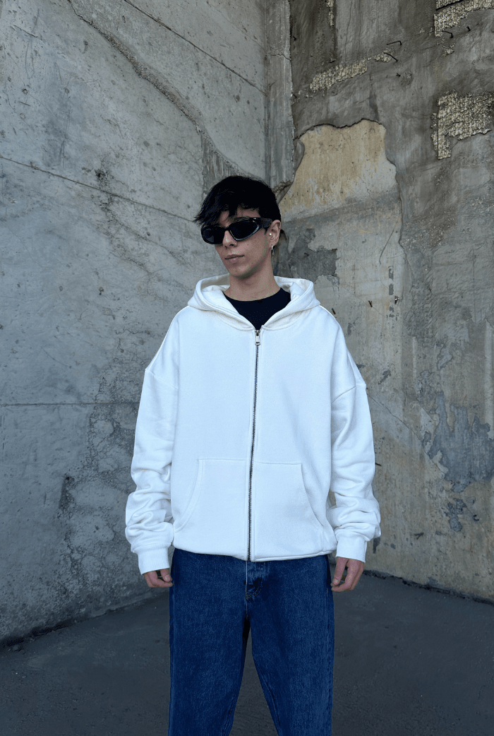 Basic Oversize Zip Hoodie