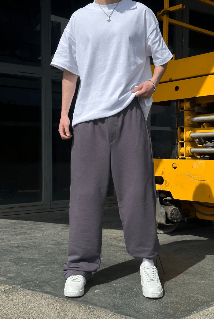 Basic Premium Ayarlanabilir Paça Baggy Eşofman - Taş Rengi