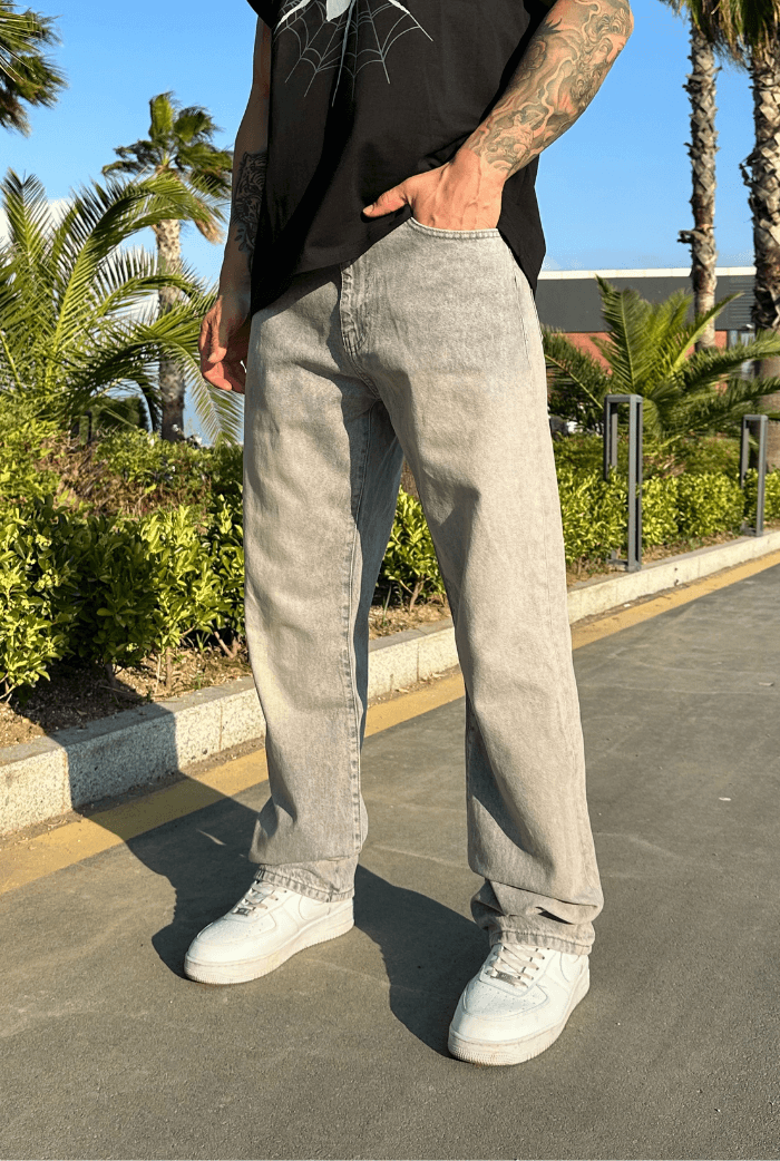 Gri Baggy Pantolon